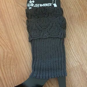 Knit leg warmers/boot cuffs-Grey